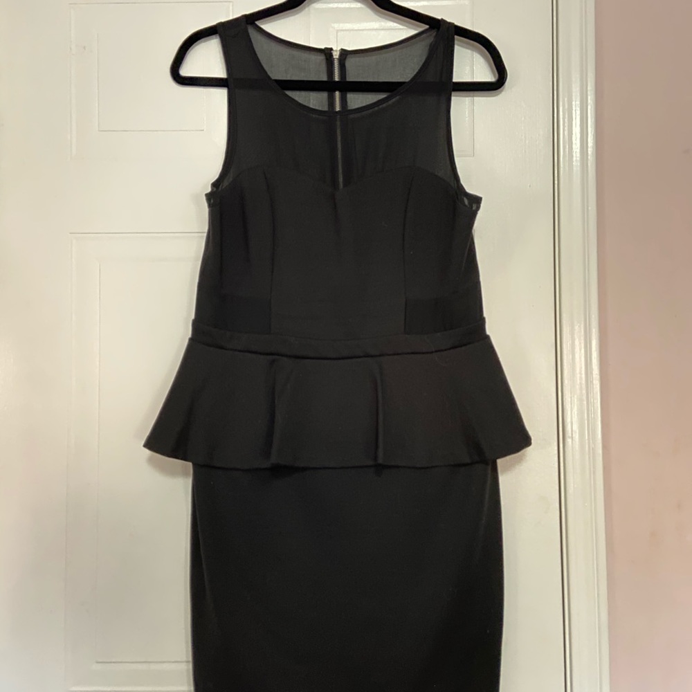 Large - Black Peplum Dress